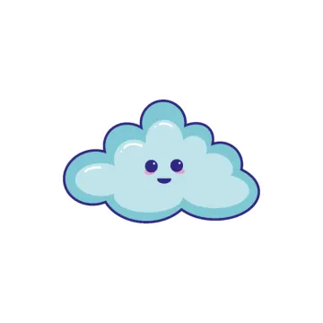 a blue cloud with a smiling face
