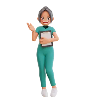 a woman with a clipboard in her hand