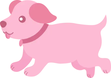 a pink dog on a white background
