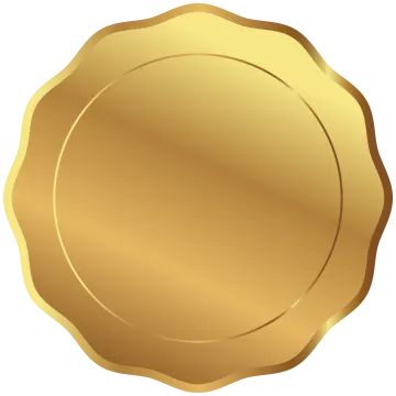 a gold medal on a white background