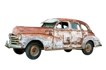 an old rusted car