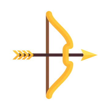 a yellow bow and an arrow