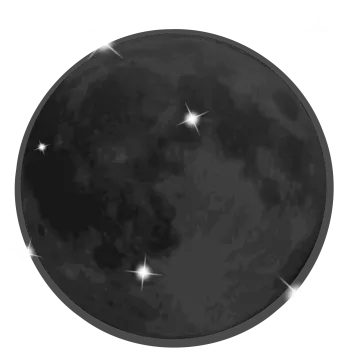 a black moon on a white background