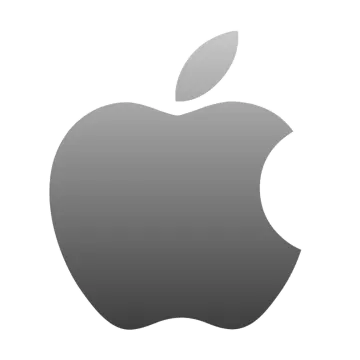 an apple logo on a white background