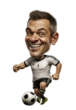 a carican of a soccer player