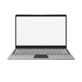 an open laptop with a blank screen