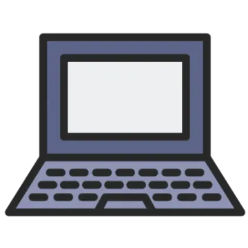 a laptop with a blank screen