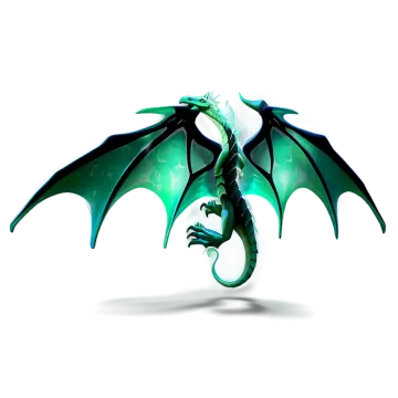 a green and black dragon on a white background