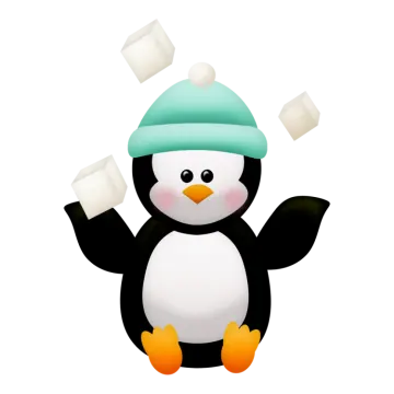 a penguin wearing a hat and holding a piece of paper