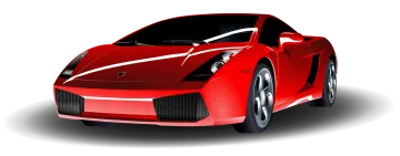 a red sports car on a white background