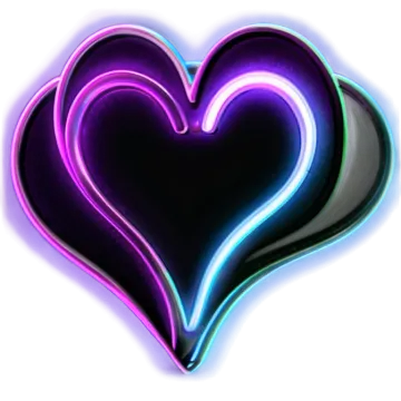a heart shaped neon sign on a white background