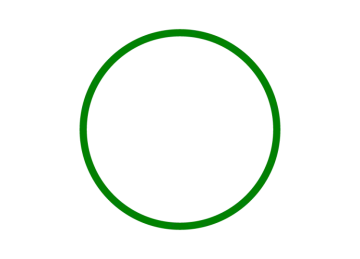a green circle on a white background