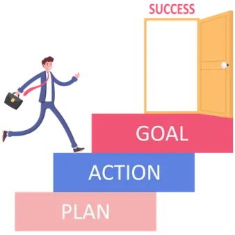 a man in a business suit is going up the stairs with a briefcase