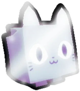 an image of a white cat with purple eyes