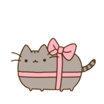 a gray cat with a pink bow on its back