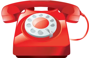 an old red telephone