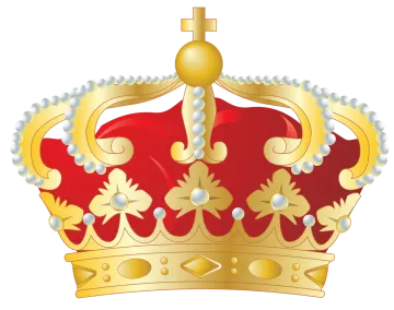 a gold crown with pearls on it