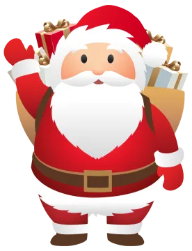 a santa claus with a bag of gifts