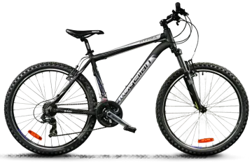 a mountain bike on a white background