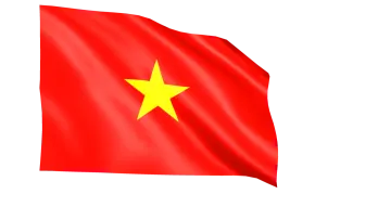 the vietnam flag is waving in the wind