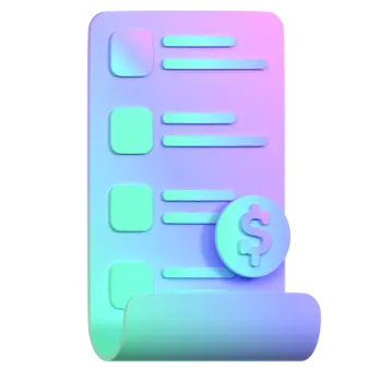 a blue and pink paper with a question mark on it