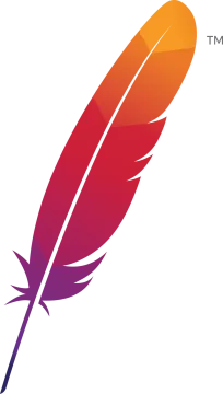 a red feather and a purple feather on a white background