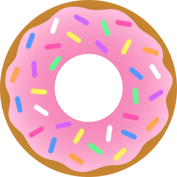 a pink donut with sprins on it