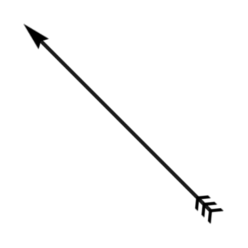 a black arrow with an arrow in the middle