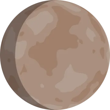 a brown moon on a white background