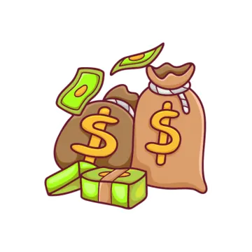 two bags of money with one bag filled with money