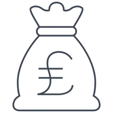 a bag of money on a white background