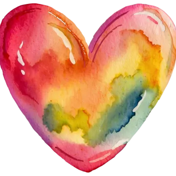 a watercolor heart on a white background