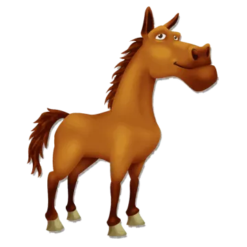 a brown horse standing on its hinds