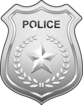a police badge on a white background