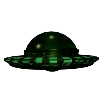 a green alien hat on a white background