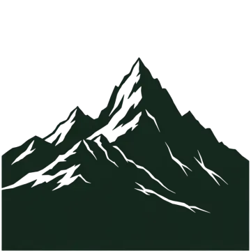 a black and white silhouette of mountains