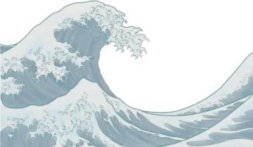 a drawing of the great wave