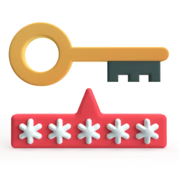 a red and yellow key with five stars on it