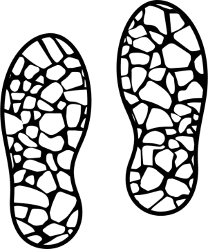 a pair of black and white shoes on a white background