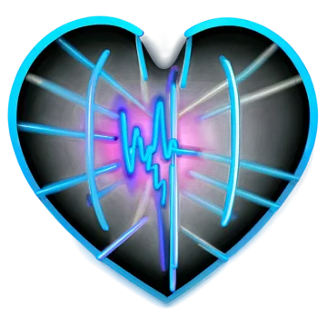 a blue heart with an electro pulse
