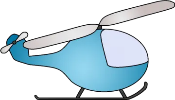 a blue helicopter with a propeller