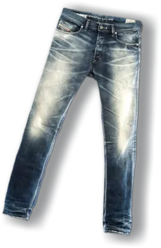 a pair of jeans on a white background
