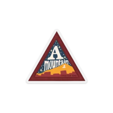 the mountain logo on a triangle sticker