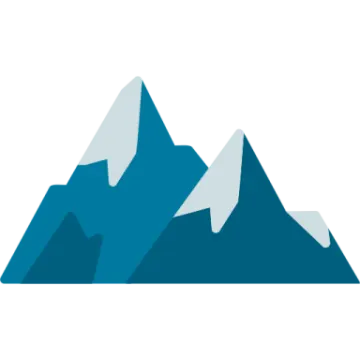 a blue mountain with snow capped peaks