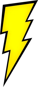 a yellow lightning bolt on white background