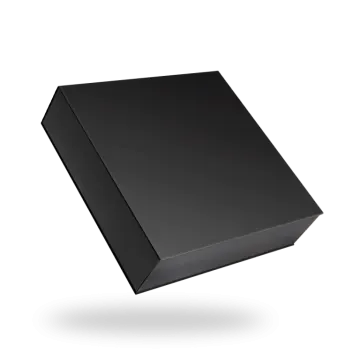a black box on a white background