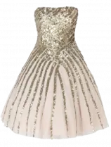 a little girl wearing a pink and gold dress