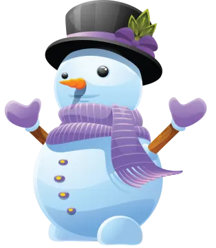 a snowman wearing a hat and scarf