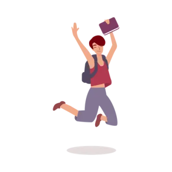 a person jumping with their hands in the air