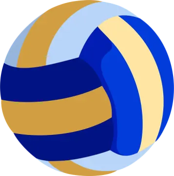 a blue and yellow volleyball ball